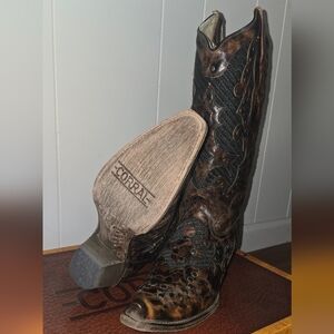 Corral Distressed Black and Brown Leather Boots